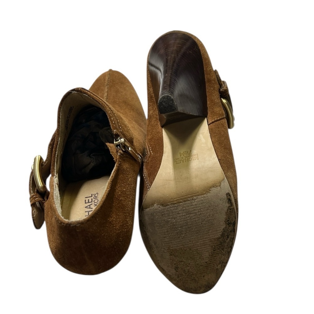 Michael Kors Buckle Suede Ankle Boots - Picture 4 of 5